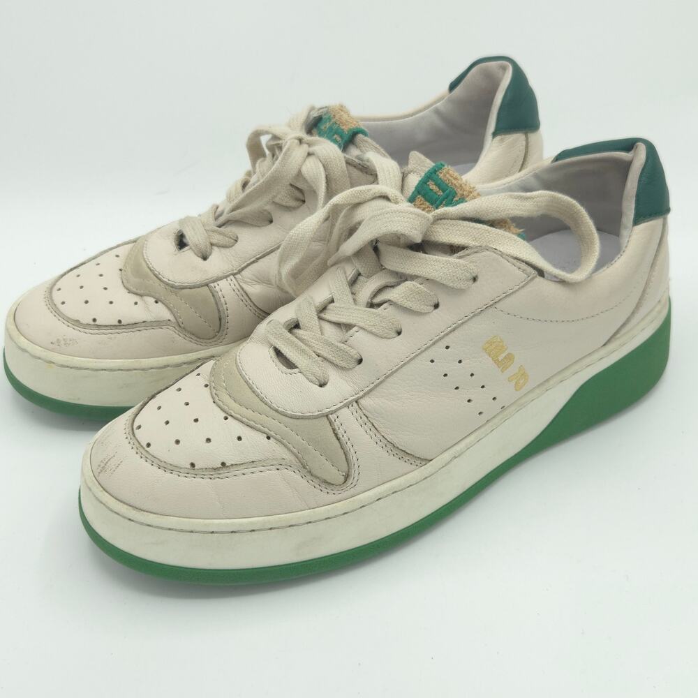 Autry Medalist Men's Size 8 Low Top Leather White Green Sneakers